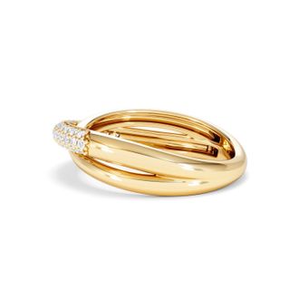 The Diamond Store Crossover Set Lab Diamond Pave Ring 0.35ct in18K Gold Vermeil