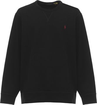 Polo Ralph Lauren Black Cotton Embroidered Logo Sweatshirt