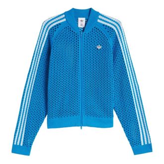 adidas x CLOT FW24 Crochet Track Jacket Asia Sizing Bright Blue JF4268