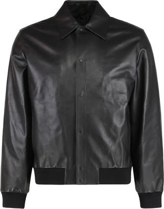 Fendi Blouson - Heren - Leren en Su&egrave;de Jassen - Zwart - XL - Wol - Jassen