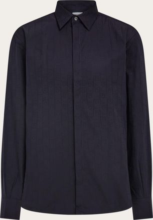 Ferragamo Men Ferragamo Monogram sport shirt Blue