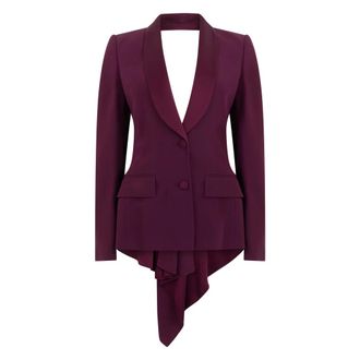 Alberta Ferretti Dames, Jassen, Paars, Maat: S Leer