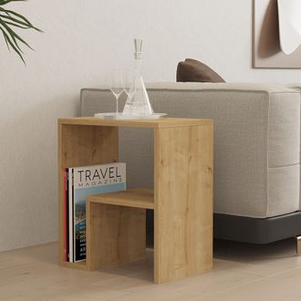 Dmora Mesa De Centro Vocca, 2 Compartimentos, Rectangular, Tono Roble, 45x30x52h Cm Marr&oacute;n Roble