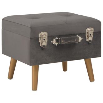vidaXL Taburete De Almacenamiento De Terciopelo Gris 40 Cm Vidaxl