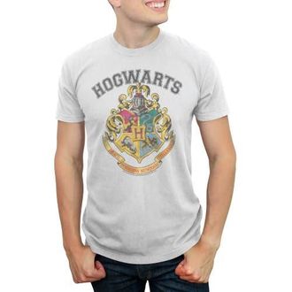 Harry Potter Mens Harry Potter Distressed Collegiate Hogwarts Crest Graphic T-Shirt in White at Nordstrom, Size Xxx-Large