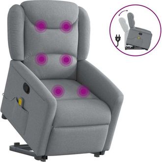 vidaXL Vidaxl - Sill&oacute;n De Masaje Reclinable De Pie De Tela Gris Claro