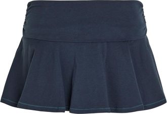 SKIMS Foldover Stretch-cotton Mini Skort - Navy - M (UK12-14)