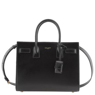 Saint Laurent Black Smooth Leather Baby Sac De Jour Tote