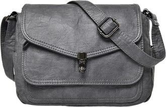 Generic Vintage Shoulder Messenger Bags, Compatible For Women Purses And Handbags Soft Leather Crossbody Casual Small Tote Bag(Grey)