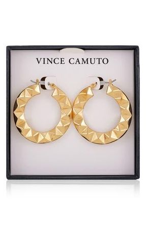 Vince Camuto Studded Hoop Earrings in Gold Tone at Nordstrom Rack