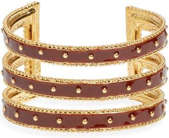 Karine Sultan Espresso Split Cuff Bracelet in Gold at Nordstrom