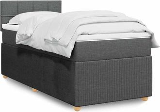vidaXL Cama Box Spring Con Colch&oacute;n Tela Gris Oscuro 90x190 Cm Vidaxl
