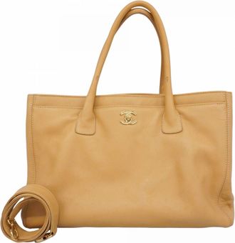 Chanel Light Brown Leather Tote Bag (Pre-Owned)