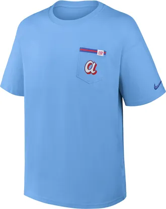 Nike Atlanta Braves City Connect 2-Hit Max90 Pocket Nike Mens MLB T-Shirt in Blue | 04T74NAAW-QUY