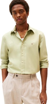 Tommy Hilfiger Mens Long Sleeve Stretch Oxford Shirt in Regular Fit Shirt with Button-Down Collar, Earth Sage, M