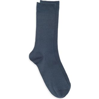 Nordstrom Casual Rib Crew Socks in Blue Orion at Nordstrom, Size Regular