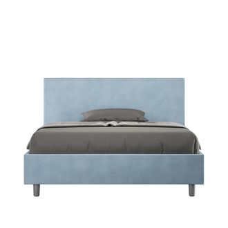 ITYhome Letto Alla Francese Rivestito In Microfibra - Adele - Tipologia Letto: Con Rete - Colore: Azzurro - Dimensione Rete: 140x190