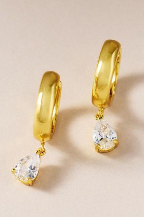 Kenneth Jay Lane Pear-Cut Hoop Earrings