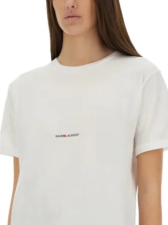 Saint Laurent Boyfriend Cotton T-Shirt - White