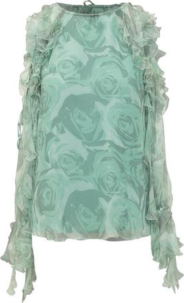 Pinko Green Floral Round Neck Top