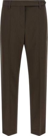 Brunello Cucinelli Slim-fit Broeken - Dames - Slim Fit Broeken - Bruin - XL - Wol - Broeken