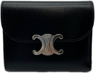Celine Black Leather Wallet (Tri-Fold) (Pre-Owned)