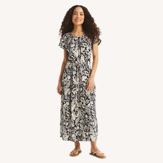 Nautica Womens Printed Tiered Dress