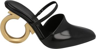Ferragamo Elina Gancini Mule Heels, Size 8.5 C