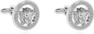 Versace Medusa 95 Manchetknopen - Heren - Manchetknopen - Grijs - ONE Size - Leer - Accessoires