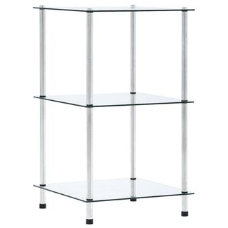 vidaXL Estanter&iacute;a 3 Niveles Cristal Templado Transparente 40x40x67 Cm Vidaxl