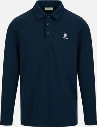 Sandbanks Mens Sandbanks LS Self Collar Polo Shirt Navy - Size: 42