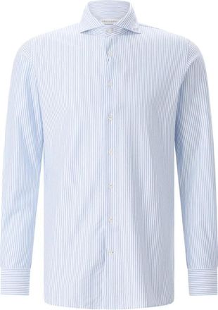 Profuomo Casual Gestreept Shirt - Heren - Casual Overhemden - Blauw - M - Katoen - Overhemden