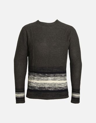 Bellfield Mens Wixoe Stripe Sausage Neck Jumper | Charcoal - Grey - Size: 38