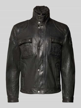 Mauritius Lederjacke mit Stehkragen Modell GARRECK in Black, Gr&ouml;&szlig;e XXL