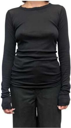 Rick Owens Rib LST Long Sleeve T-Shirt - Dames - Longsleeves - Zwart - S - Katoen - Tops