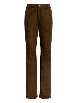 Proenza Schouler suede straight-leg trousers - Brown