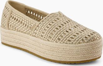 Toms Womens TOMS Valencia Textile Womens Champagne Espadrilles - Gold - Size: 6