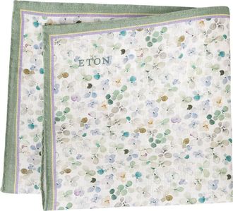 Eton Floral Linen Pocket Square in Light Green at Nordstrom