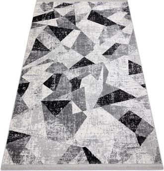 RugsX Rugsx - Alfombra Tuls Estructural, Franjas 51211 Moderna, Geom&eacute;trico Antracita Grey 120x170 Cm