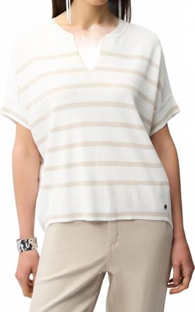 Joseph Ribkoff Striped Dolman Sleeve Sweater Top In Vanilla/moonstone