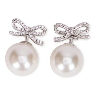 Self Portrait Knop-oorbellen met Kristallen - Dames - Oorbellen - Wit - ONE Size - Accessoires