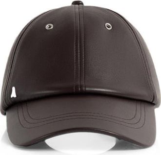 Mani&egrave;re De Voir Lou Leather Cap in Brown at Nordstrom
