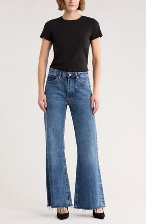 Frame Denim The Lax Frayed High Waist Flare Jeans in Westbury Raw Fray at Nordstrom Rack, Size 32