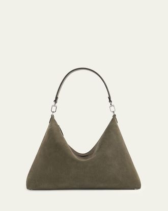 Toteme Medium Bevel Corduroy-Effect Suede Tote Bag