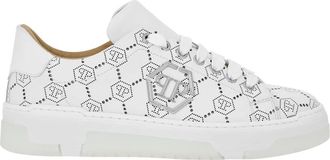 Philipp Plein Low-Top Sneakers Monogram - unisex - Sneakers - Wit - 36 EU - Leer - Schoenen