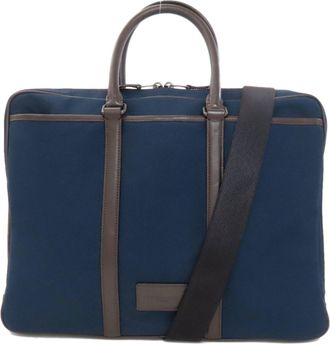 Coach Black Blue Nylon Briefcase (Pre-Owned)