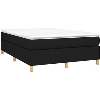 vidaXL Cama Box Spring Con Colch&oacute;n Tela Negro 140x190 Cm Vidaxl