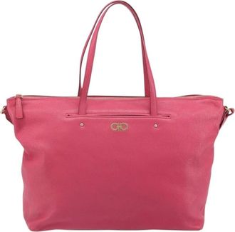 Ferragamo Pre-owned Tote Bags, female, Pink, Size: ONE SIZE Pre-owned Vintage Gancini Tote Bag