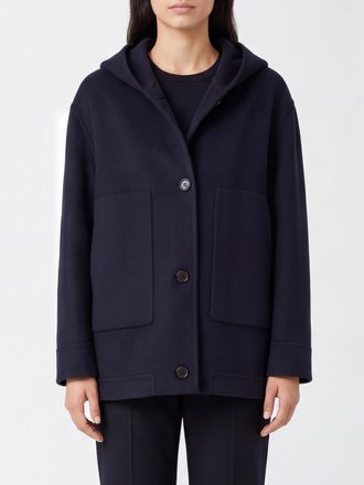 Max Mara S Max Mara Cappotto corto in lana con cappuccio e tasche a toppa