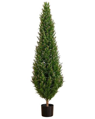 Nearly Natural 5Ft Indoor/Outdoor Uv-Resistant Artificial Rosemary Cone Topiary Tree